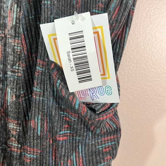 LulaRoe Sarah Multicolor Cardigan Sweater XS - Picture 6 of 6